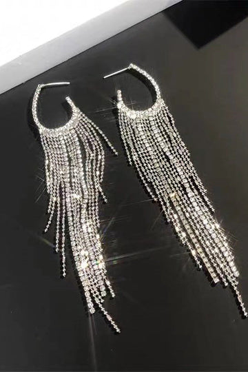 Rhinestone dusk lange øredobber